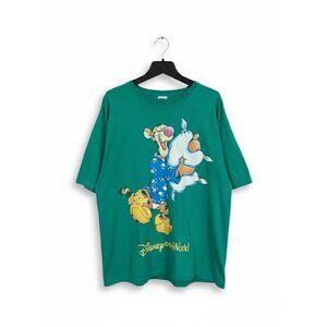 VTG 90s Walt Disney World Tigger Oversized Sleep Shirt OS Green Short Sleeve USA